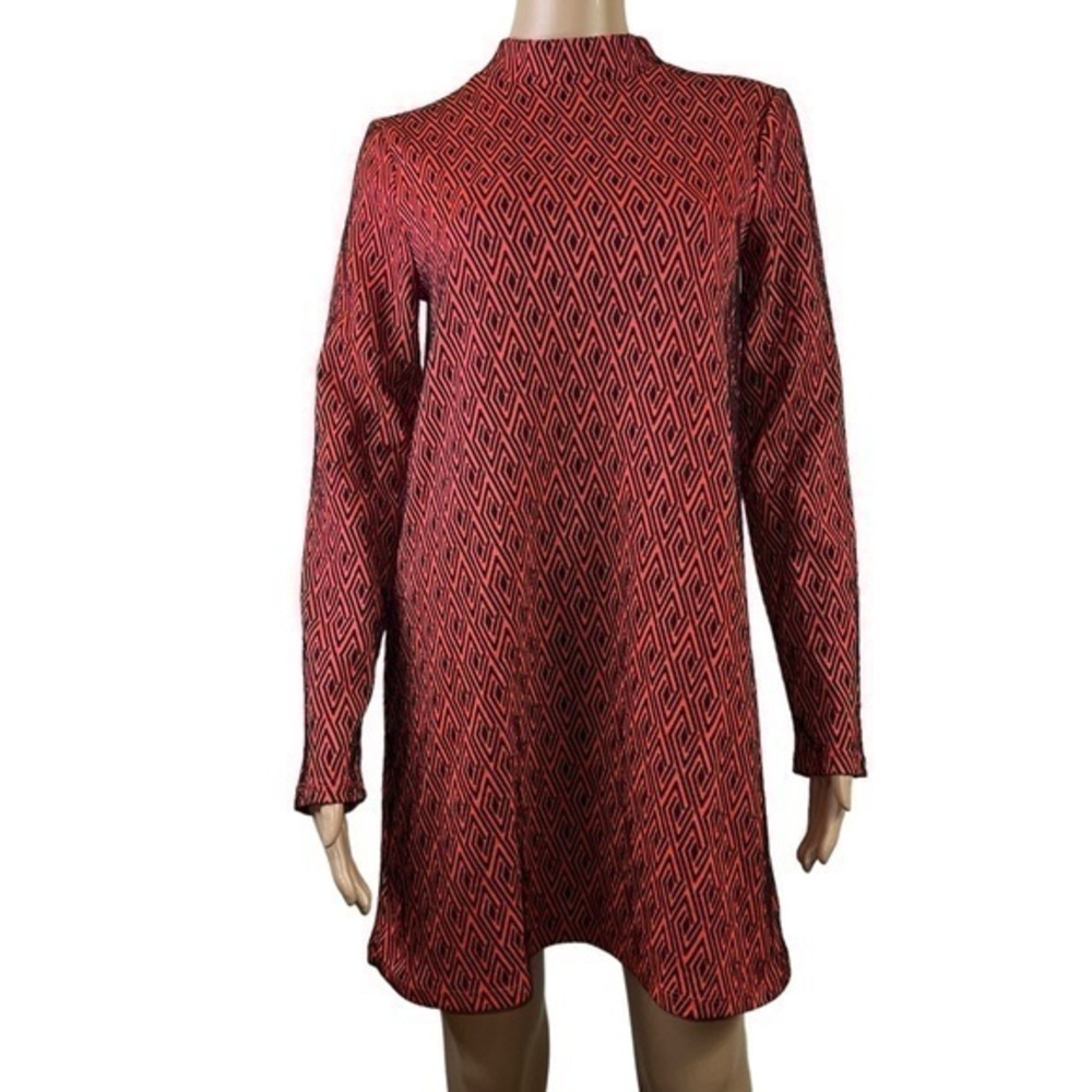 Zara Women’s Dress Orange Black Size S Long Sleeve